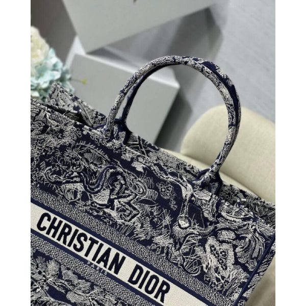 Replica Dior Book Tote Blue Toile De Jouy Reverse Embroidery - Image 5
