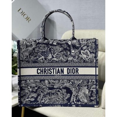 Replica Dior Book Tote Blue Toile De Jouy Reverse Embroidery
