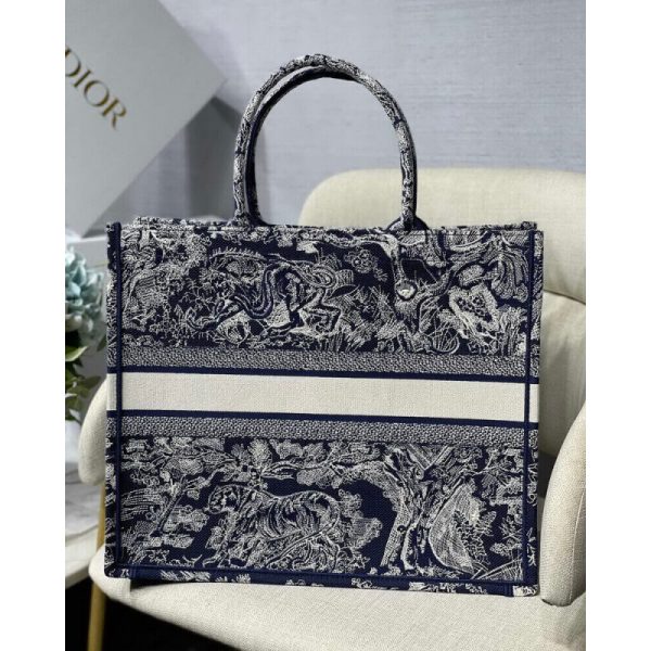 Replica Dior Book Tote Blue Toile De Jouy Reverse Embroidery - Image 6