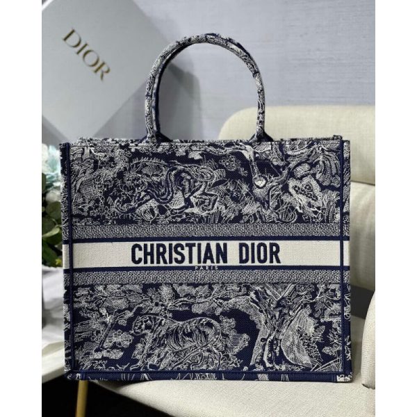 Replica Dior Book Tote Blue Toile De Jouy Reverse Embroidery