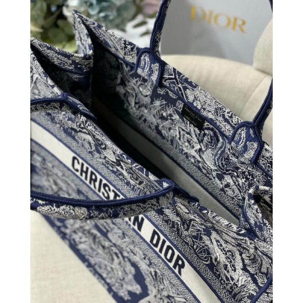 Replica Dior Book Tote Blue Toile De Jouy Reverse Embroidery - Image 9