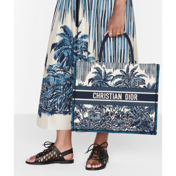 Replica Dior Book Tote - Blue Palms Embroidery M1286 - Image 2