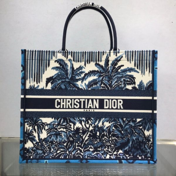 Replica Dior Book Tote - Blue Palms Embroidery M1286 - Image 3