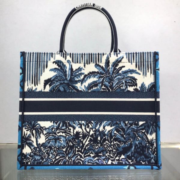Replica Dior Book Tote - Blue Palms Embroidery M1286 - Image 4