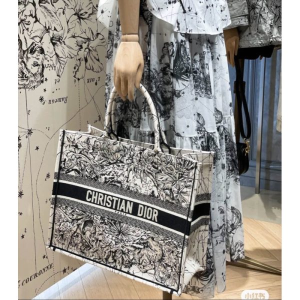 Replica Dior Book Tote Latte Multicolor Zodiac Embroidery M1286 - Image 3