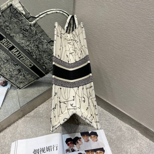 Replica Dior Book Tote Latte Multicolor Zodiac Embroidery M1286 - Image 5