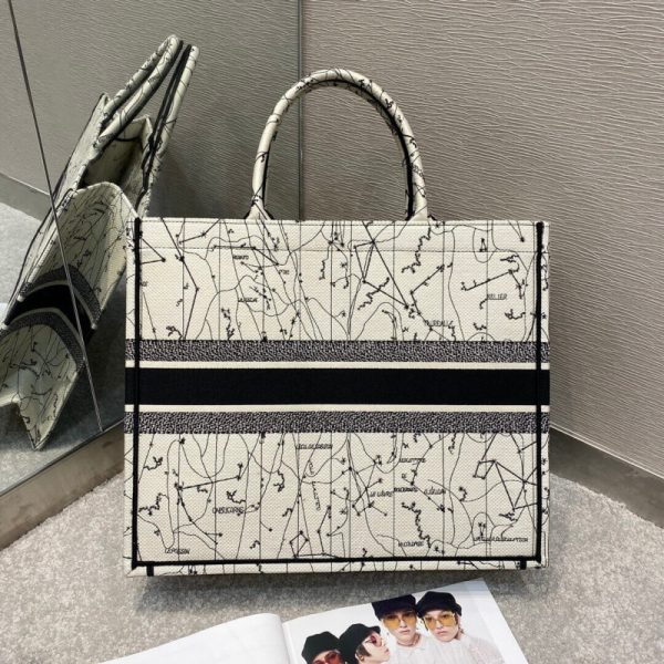 Replica Dior Book Tote Latte Multicolor Zodiac Embroidery M1286 - Image 9