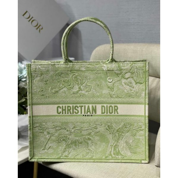 Replica Dior Book Tote Lime Embroidery M1286 Bag