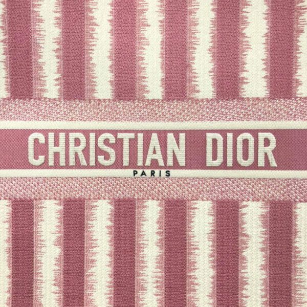 Dior Book Tote Replica: Pink D-Stripes Embroidery M1286 - Image 5