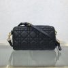 Best Replicas Bags - Dior Caro Double Pouch Black Cannage Calfskin Replica M9237 Shop For Best Louis Vuitton LV Replica Bags With Cheap Price