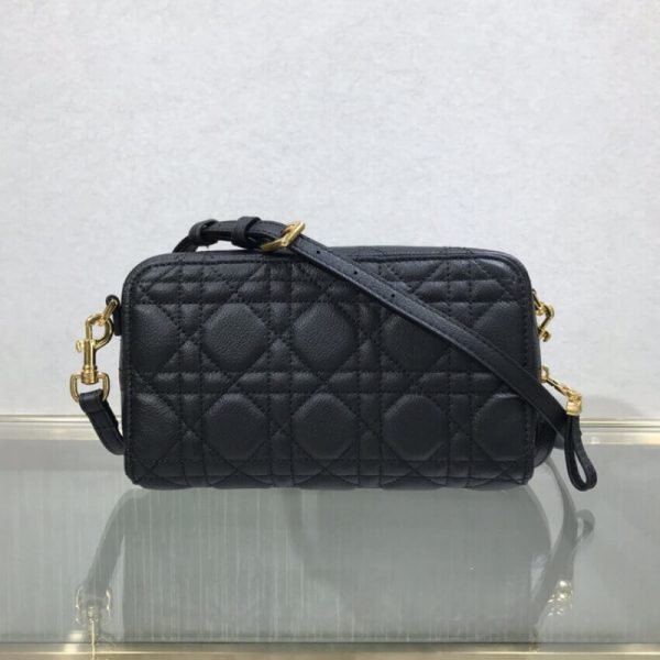Dior Caro Double Pouch Black Cannage Calfskin Replica M9237 - Image 3