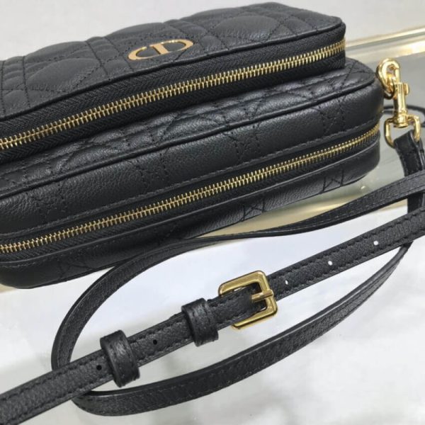 Dior Caro Double Pouch Black Cannage Calfskin Replica M9237 - Image 8