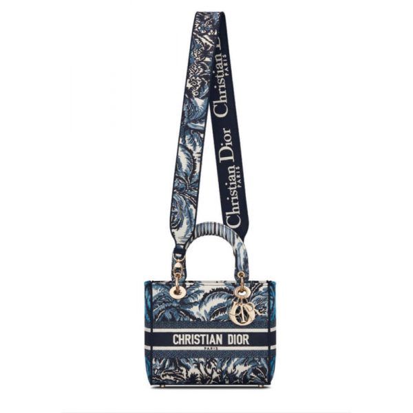 Replica Dior Medium Blue Embroidery Lady D-Lite Bag M0565 - Image 2