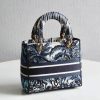Best Replicas Bags - Replica Dior Medium Blue Embroidery Lady D-Lite Bag M0565 Shop For Best Louis Vuitton LV Replica Bags With Cheap Price