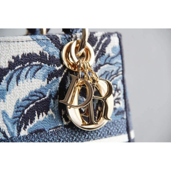 Replica Dior Medium Blue Embroidery Lady D-Lite Bag M0565 - Image 5