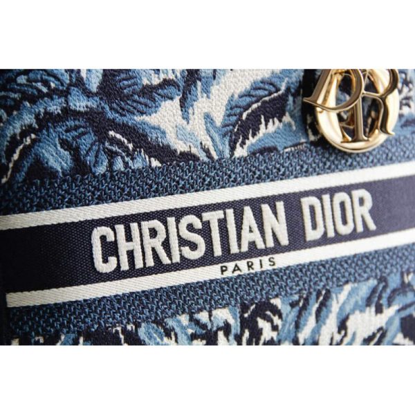 Replica Dior Medium Blue Embroidery Lady D-Lite Bag M0565 - Image 6
