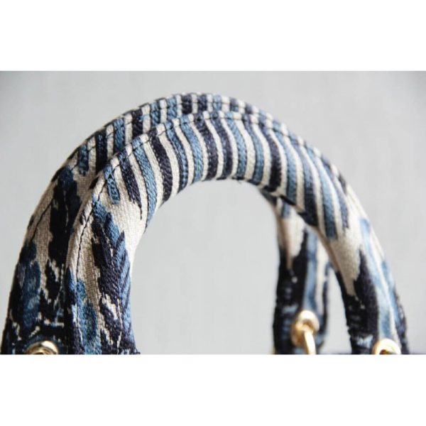 Replica Dior Medium Blue Embroidery Lady D-Lite Bag M0565 - Image 8