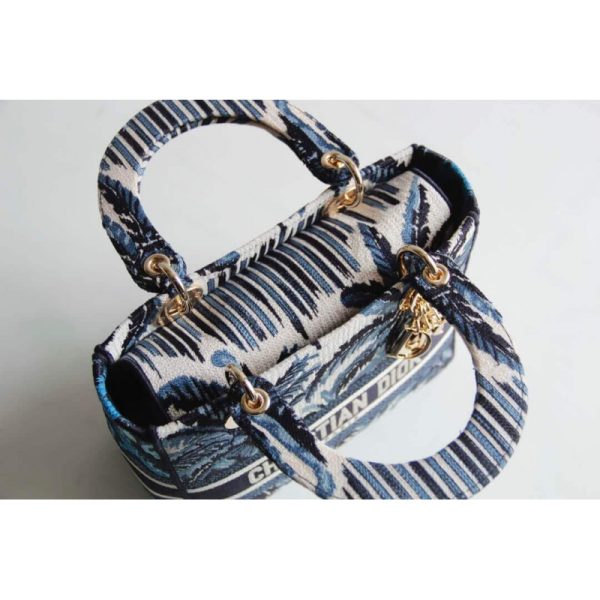 Replica Dior Medium Blue Embroidery Lady D-Lite Bag M0565 - Image 9
