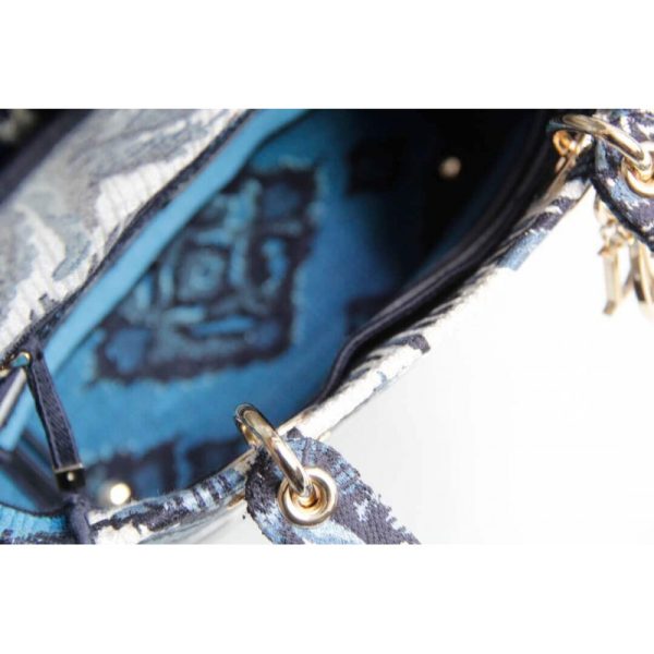 Replica Dior Medium Blue Embroidery Lady D-Lite Bag M0565 - Image 10
