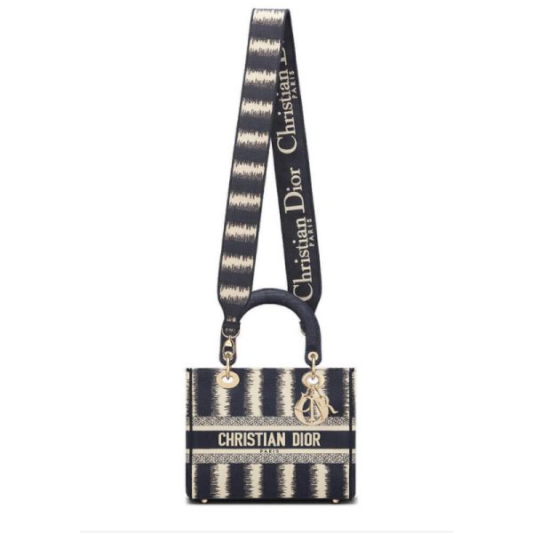 Replica Dior Blue D-Stripes Lady D-Lite Bag M0565 - Image 2