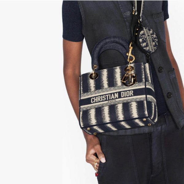 Replica Dior Blue D-Stripes Lady D-Lite Bag M0565 - Image 3