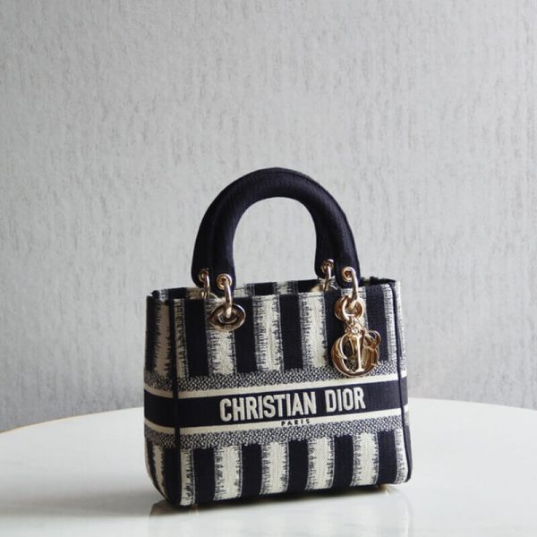Replica Dior Blue D-Stripes Lady D-Lite Bag M0565 - Image 5