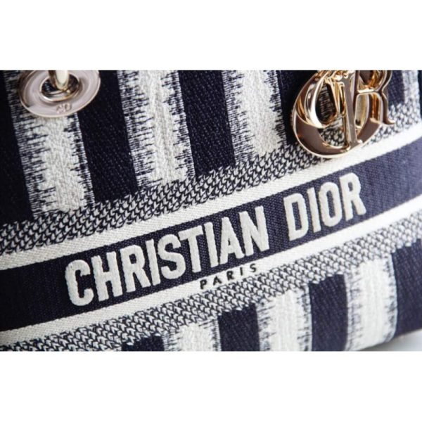 Replica Dior Blue D-Stripes Lady D-Lite Bag M0565 - Image 8