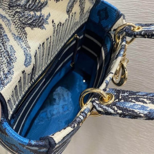 Replica Dior Lady D-Lite Blue Dior Palms Embroidery Bag - Image 11