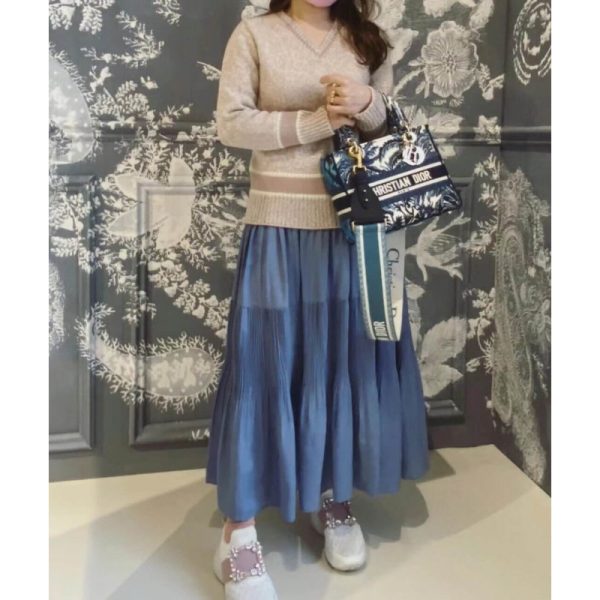 Replica Dior Lady D-Lite Blue Dior Palms Embroidery Bag - Image 3