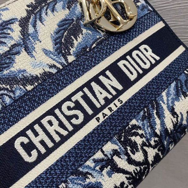 Replica Dior Lady D-Lite Blue Dior Palms Embroidery Bag - Image 6