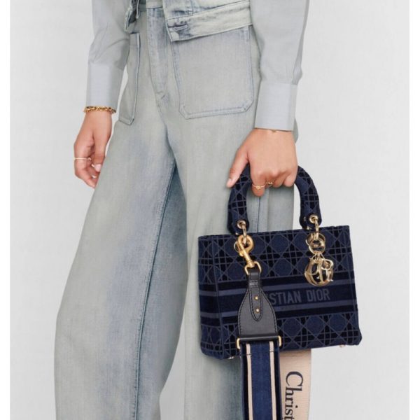 Replica Dior Lady D-Lite Embroidered Velvet M0565O Bag - Image 2