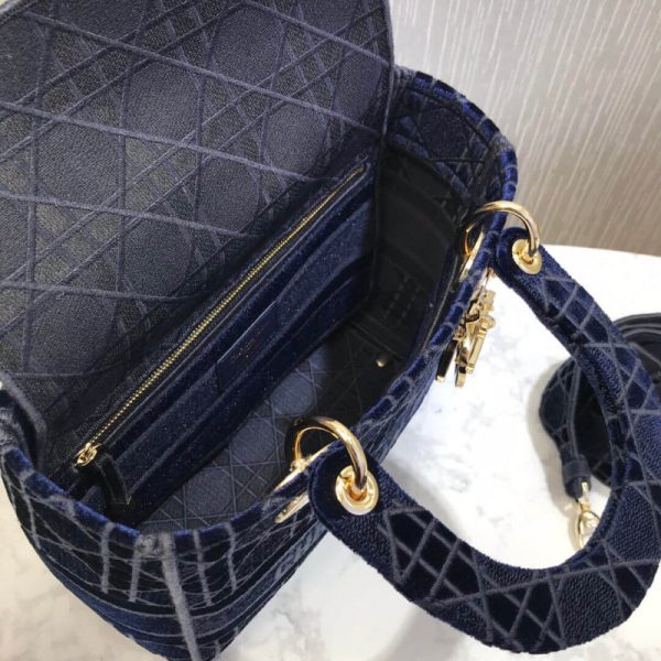 Replica Dior Lady D-Lite Embroidered Velvet M0565O Bag - Image 12