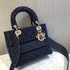 Best Replicas Bags - Replica Dior Lady D-Lite Embroidered Velvet M0565O Bag Shop For Best Louis Vuitton LV Replica Bags With Cheap Price