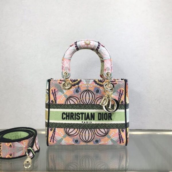 Replica Dior Lady D-Lite Bag - Multicolor Embroidery M0565 - Image 3