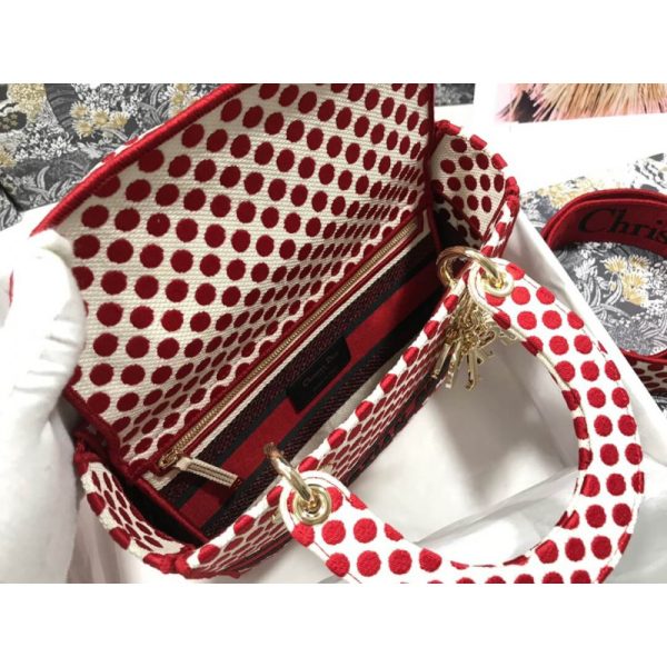 Replica Dior Medium Lady D-Lite Dioramour Dot Embroidery Bag - Image 11