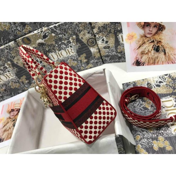 Replica Dior Medium Lady D-Lite Dioramour Dot Embroidery Bag - Image 6