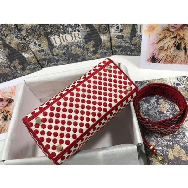 Replica Dior Medium Lady D-Lite Dioramour Dot Embroidery Bag - Image 7