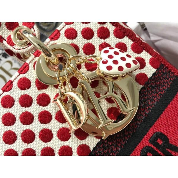 Replica Dior Medium Lady D-Lite Dioramour Dot Embroidery Bag - Image 9