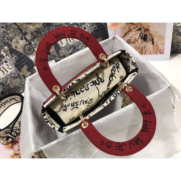 Replica Dior Lady D-Lite Latte Graffiti Embroidery Bag M0565 - Image 11