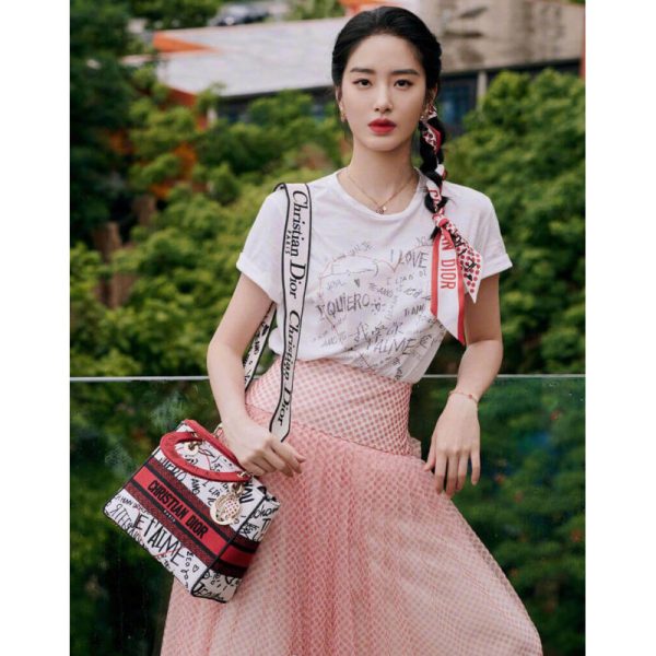 Replica Dior Lady D-Lite Latte Graffiti Embroidery Bag M0565 - Image 3