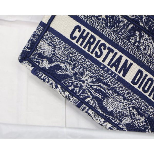 Dior Mini Book Tote Blue Embroidery Replica M1271 - Image 4