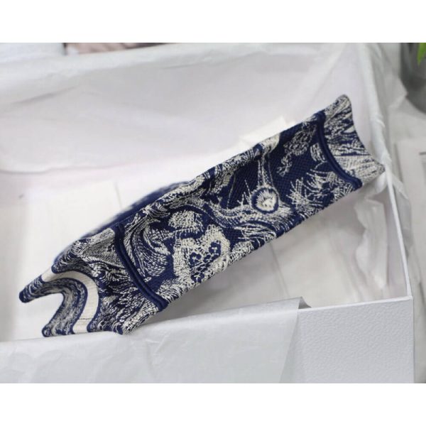 Dior Mini Book Tote Blue Embroidery Replica M1271 - Image 8