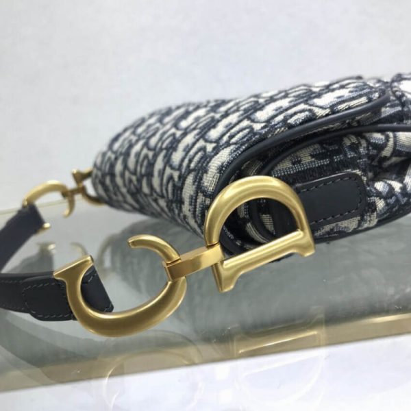 Replica Dior Mini Saddle Bag - Blue Oblique Jacquard M0447 - Image 11
