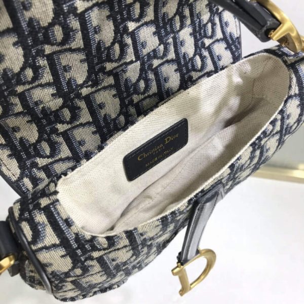 Replica Dior Mini Saddle Bag - Blue Oblique Jacquard M0447 - Image 13