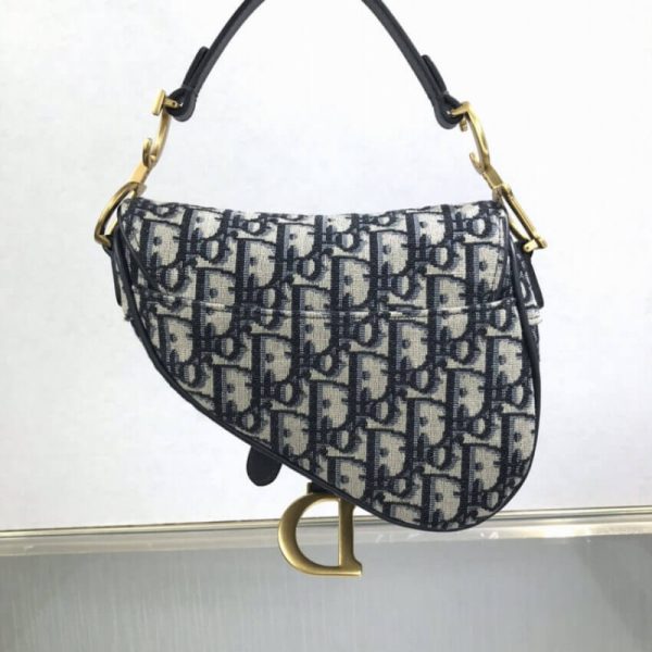 Replica Dior Mini Saddle Bag - Blue Oblique Jacquard M0447 - Image 6