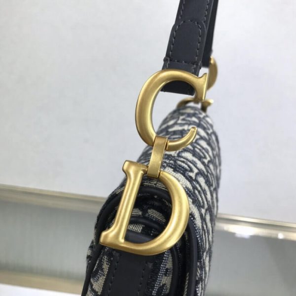 Replica Dior Mini Saddle Bag - Blue Oblique Jacquard M0447 - Image 7