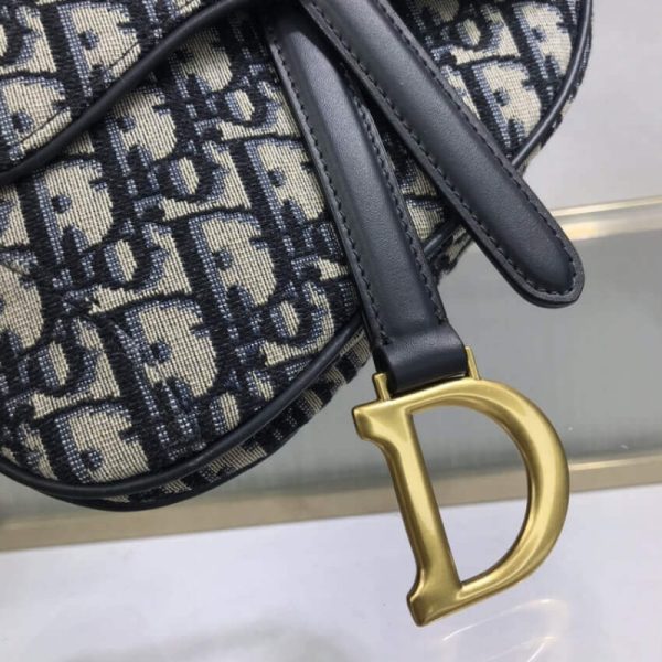 Replica Dior Mini Saddle Bag - Blue Oblique Jacquard M0447 - Image 10