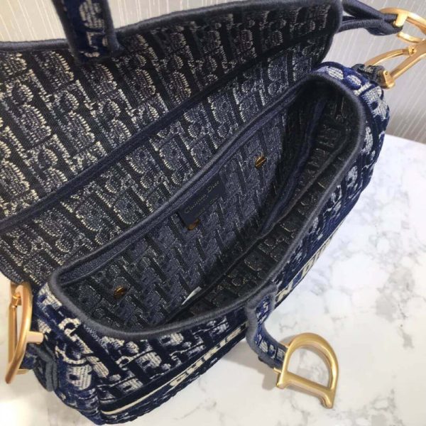 Replica Dior Oblique Velvet Saddle Bag M0446C - Image 12