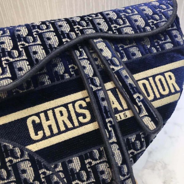 Replica Dior Oblique Velvet Saddle Bag M0446C - Image 7