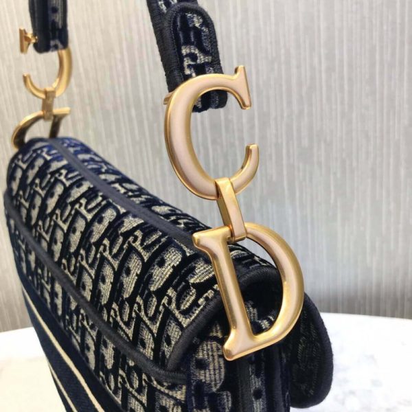 Replica Dior Oblique Velvet Saddle Bag M0446C - Image 8